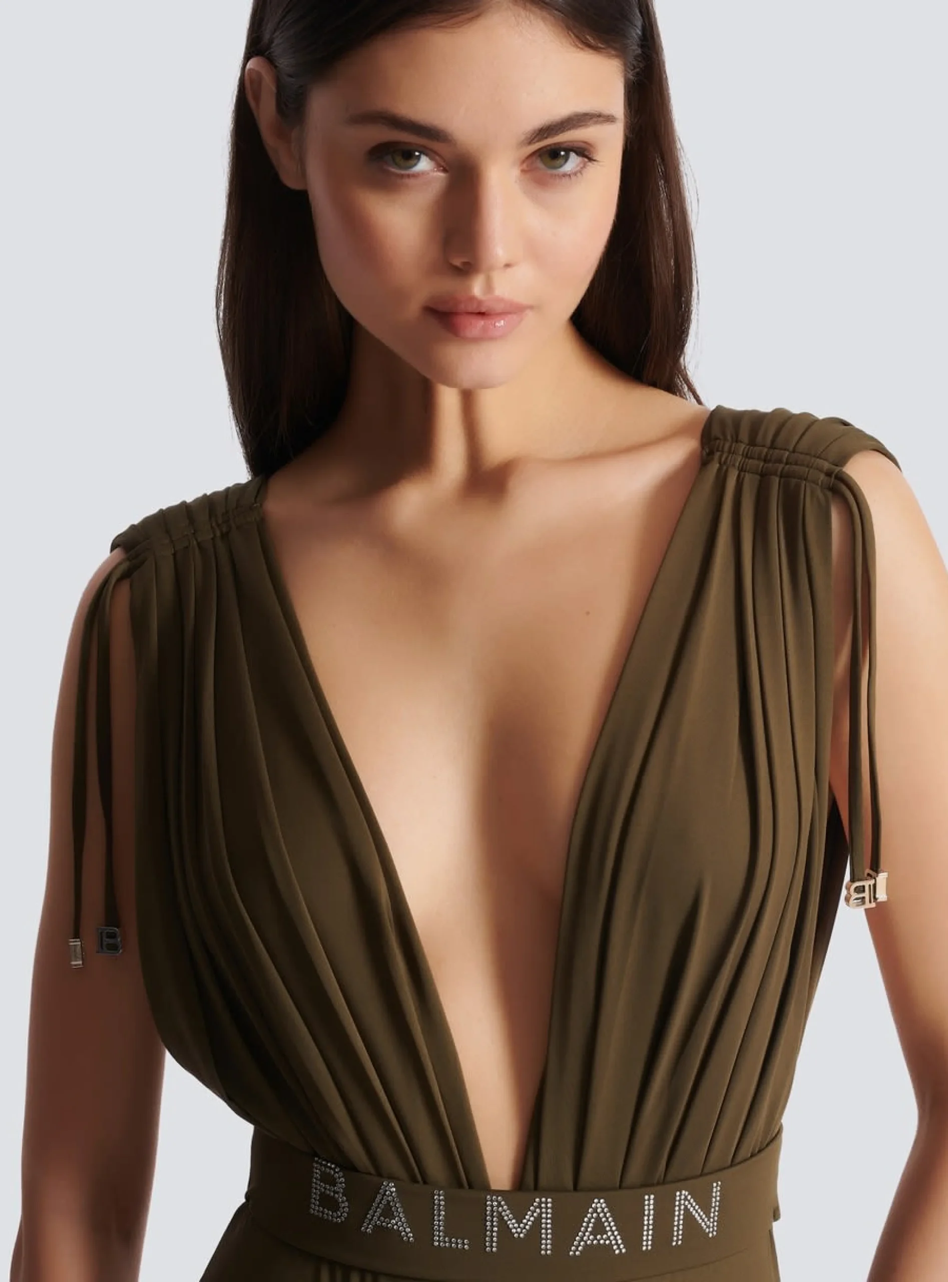 Women Balmain Draped Swimsuit