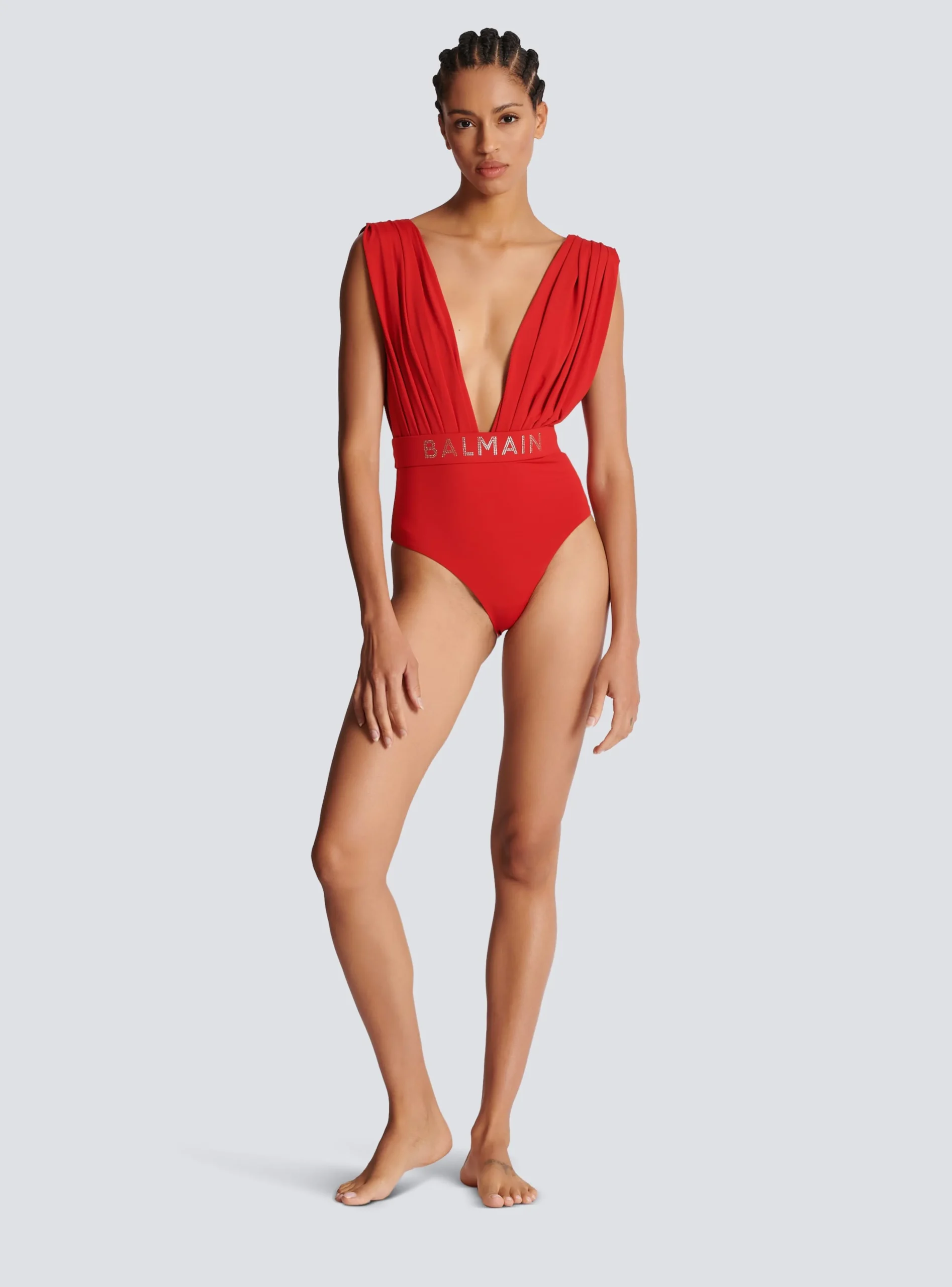 Women Balmain Draped Swimsuit