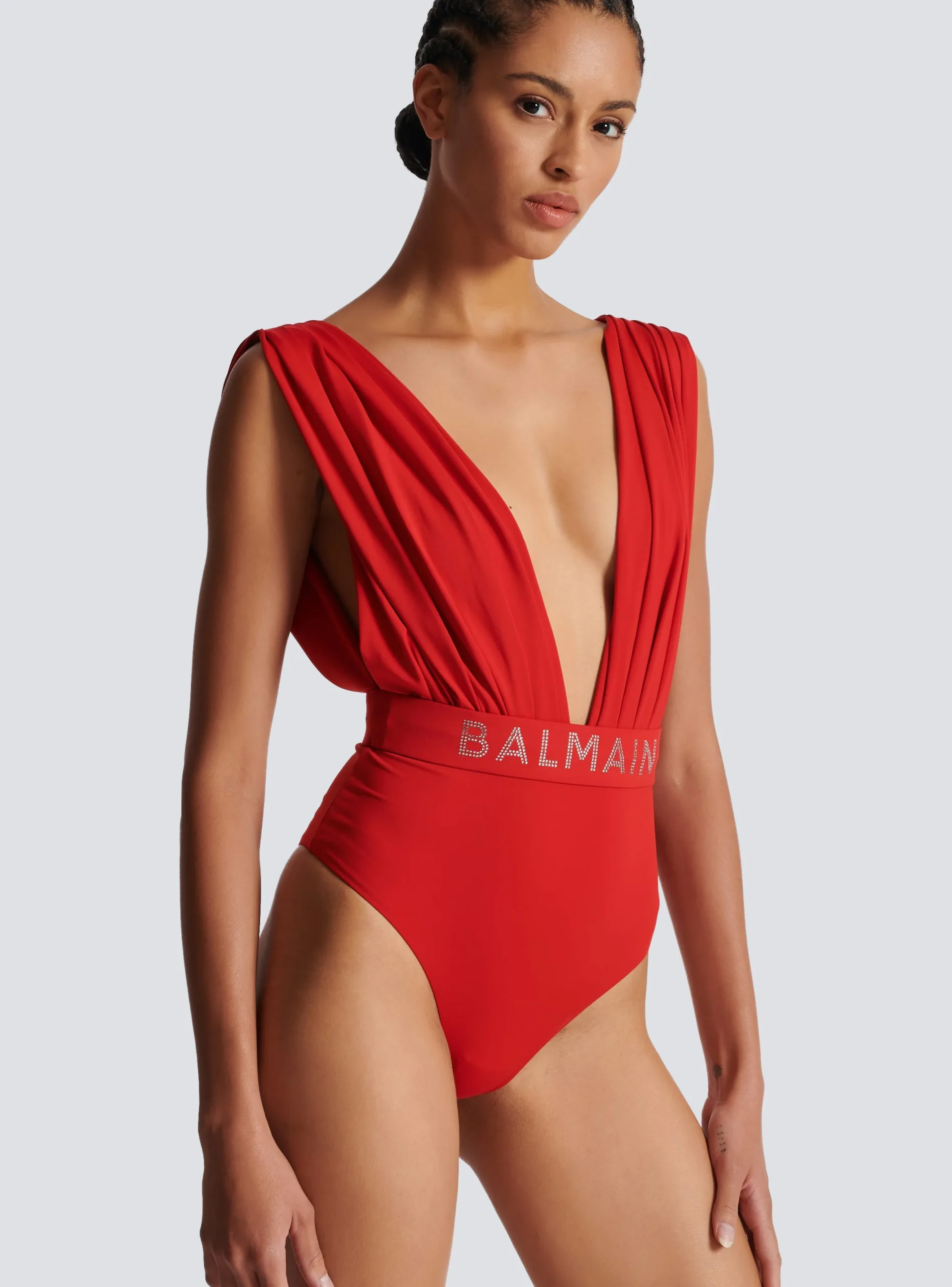 Women Balmain Draped Swimsuit