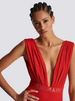 Women Balmain Draped Swimsuit