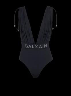 Women Balmain Draped Swimsuit