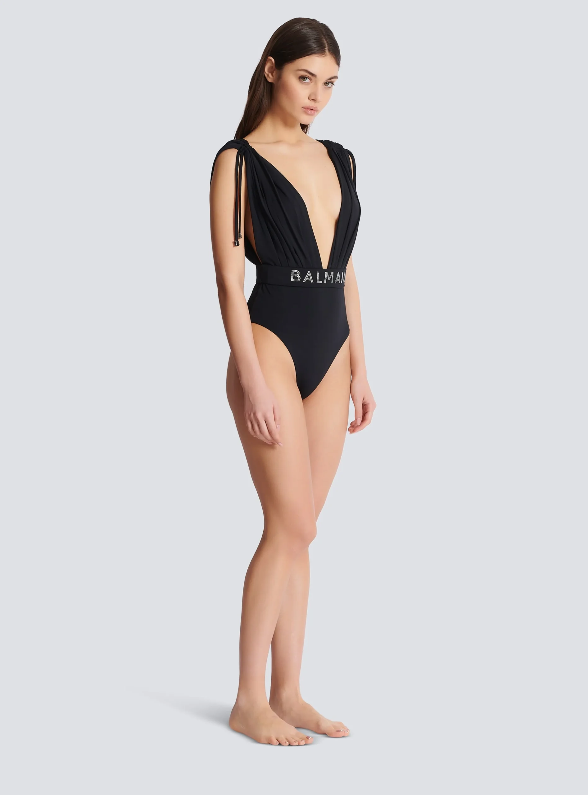 Women Balmain Draped Swimsuit
