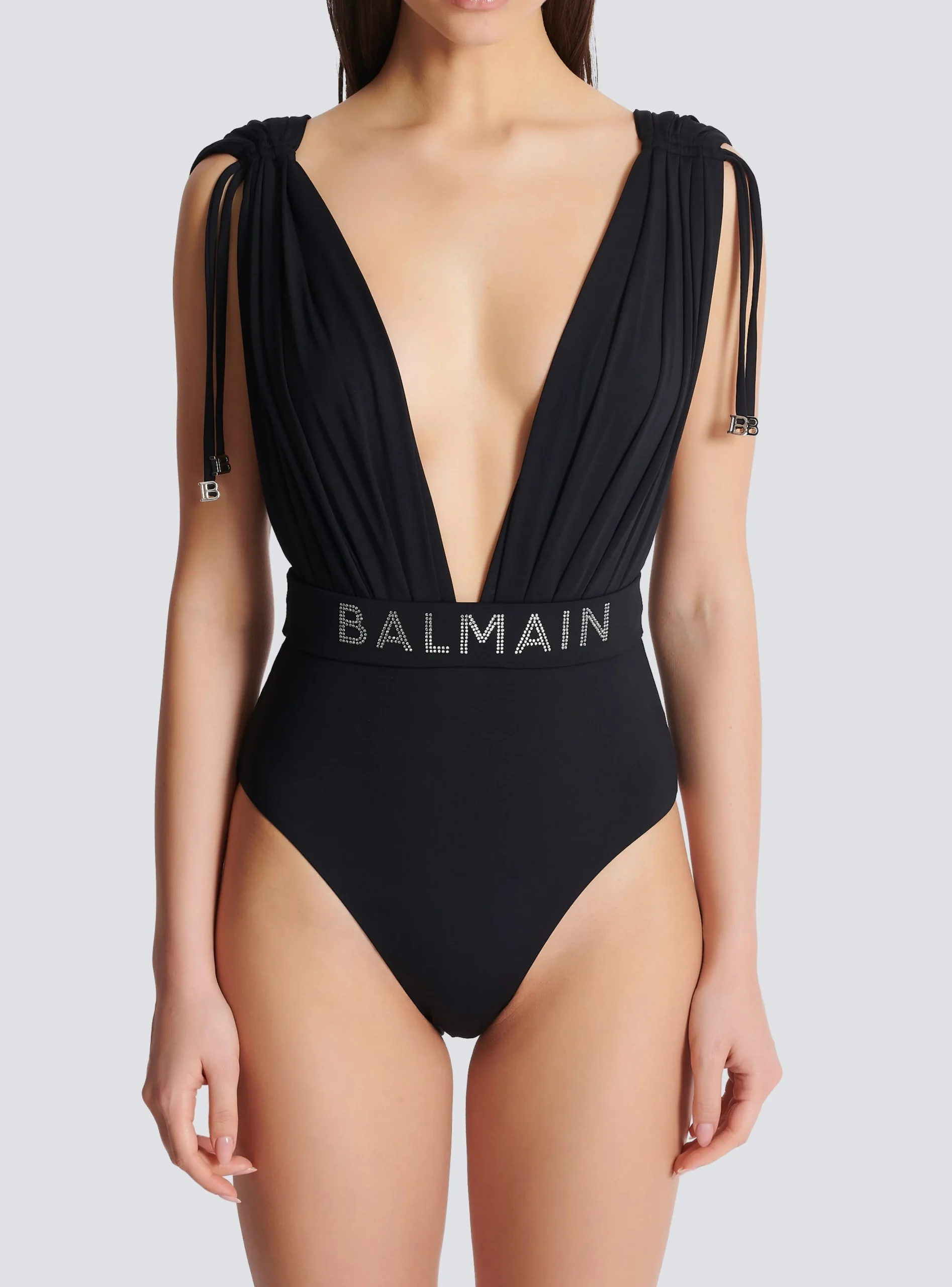 Women Balmain Draped Swimsuit