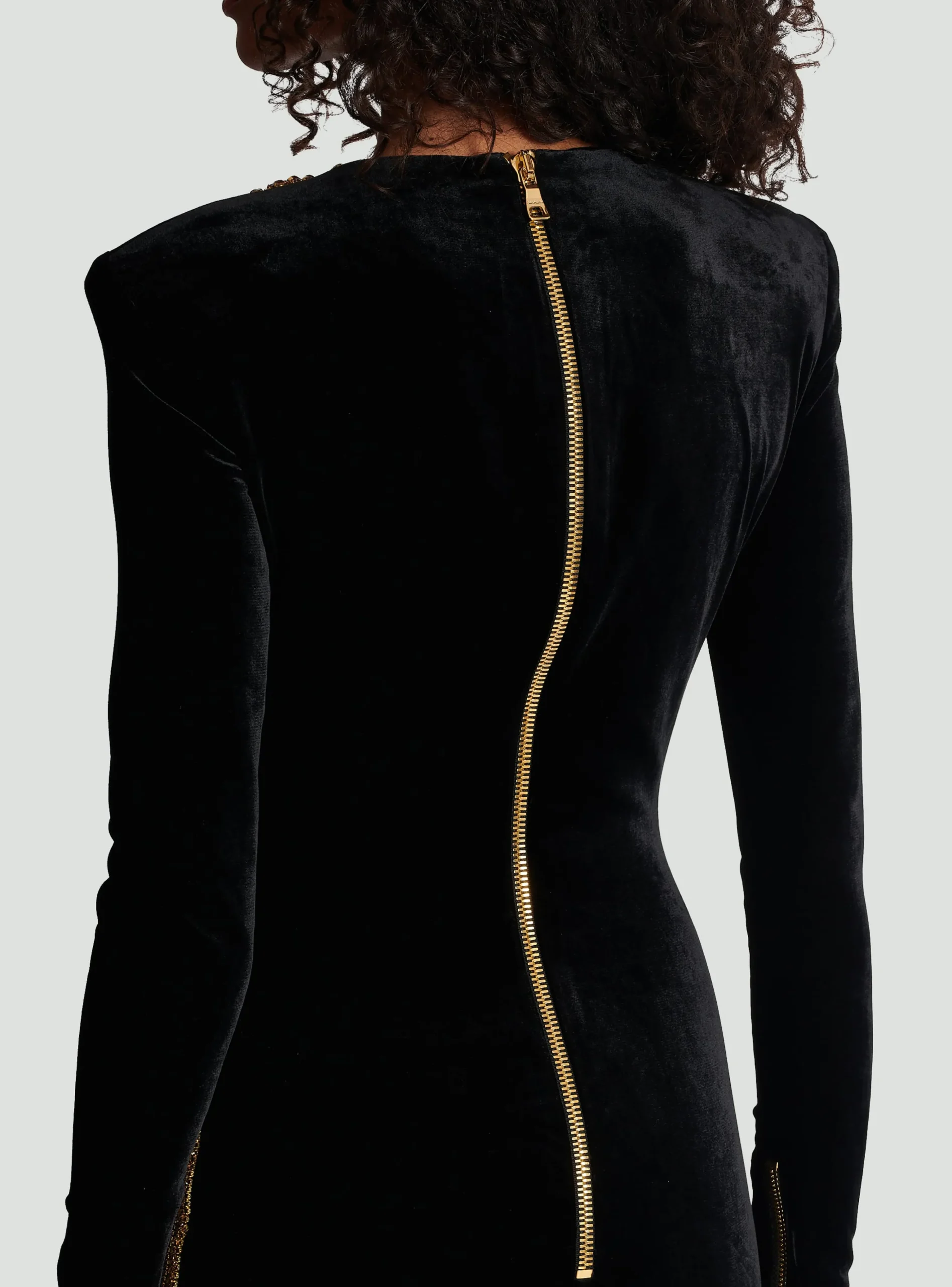 Women Balmain Dress With Pearl And Sequin Embroidery