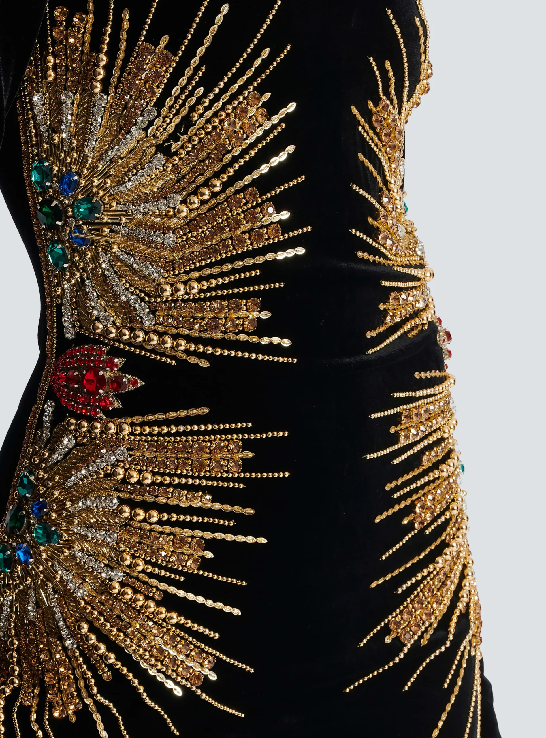 Women Balmain Dress With Pearl And Sequin Embroidery