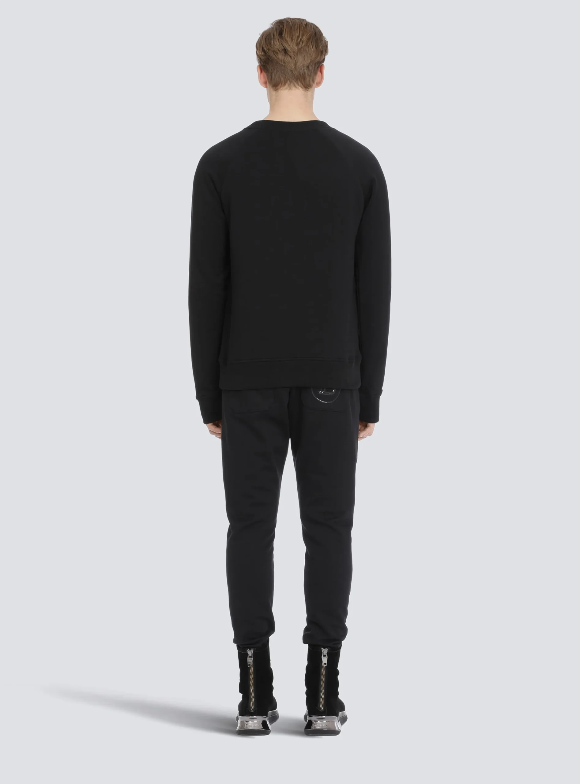 Balmain Eco-designed Cotton Sweatshirt With Paris Logo Print