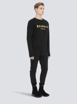 Balmain Eco-designed Cotton Sweatshirt With Paris Logo Print