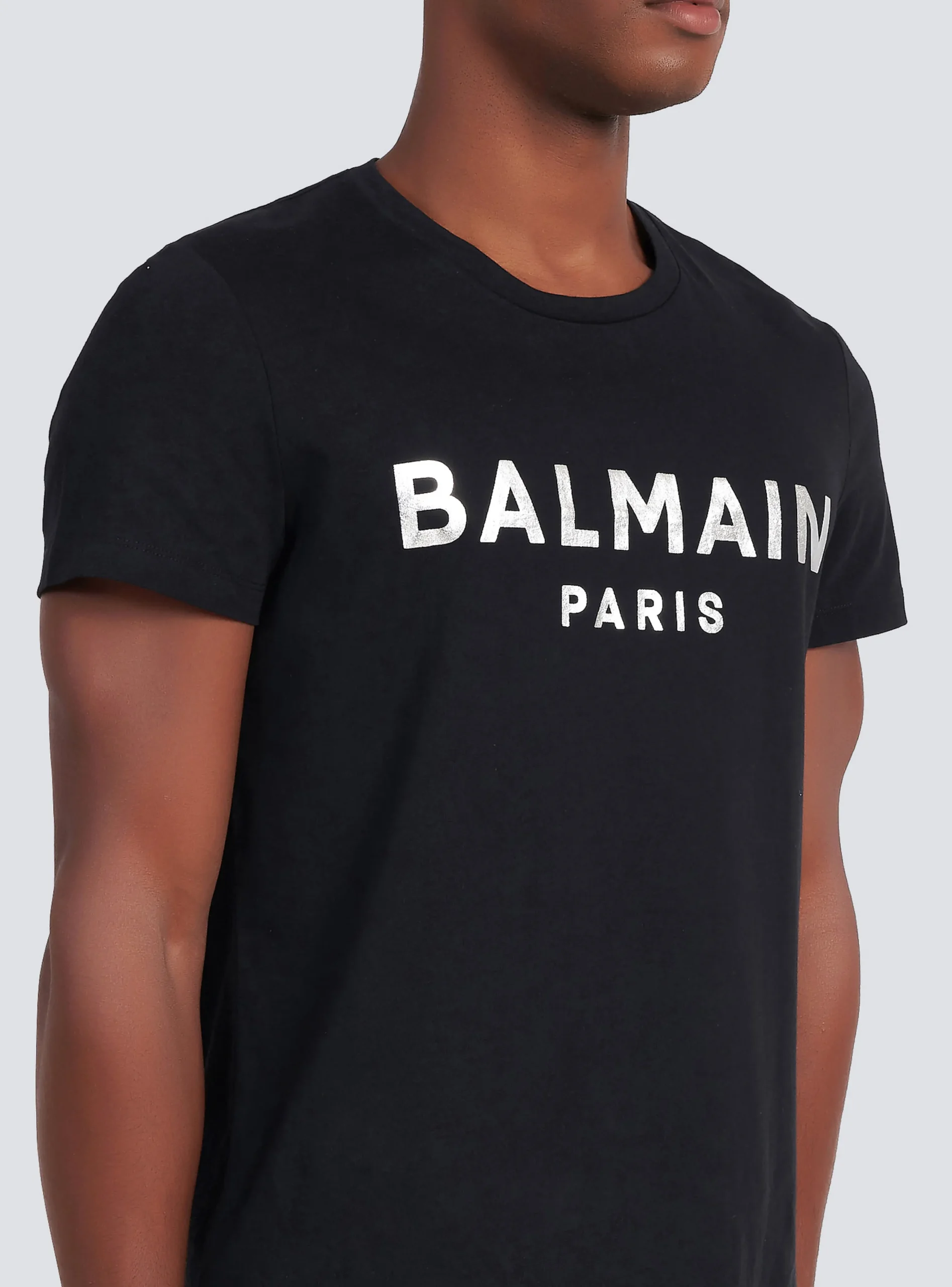 Balmain Eco-designed Cotton T-shirt With Paris Logo Print