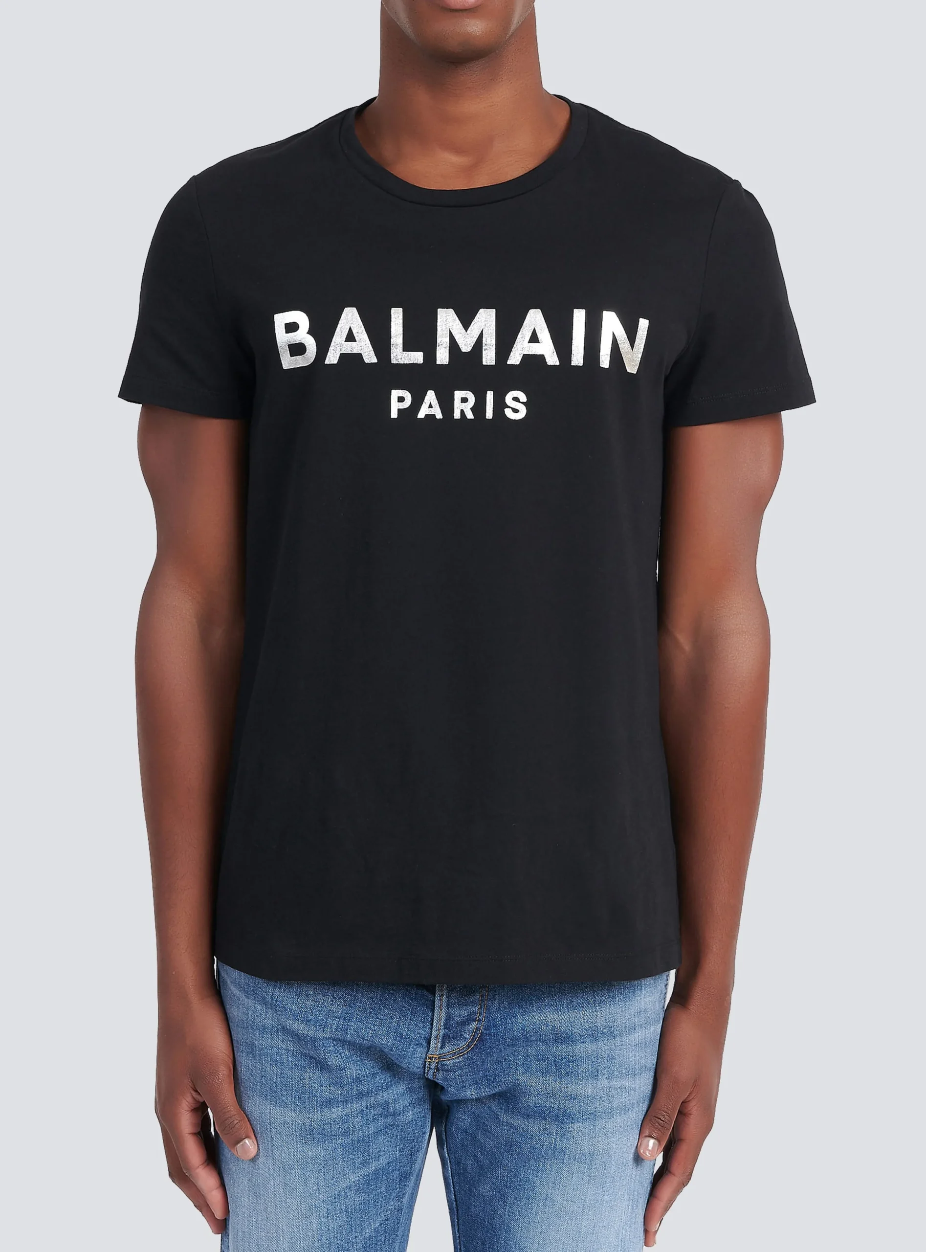Balmain Eco-designed Cotton T-shirt With Paris Logo Print