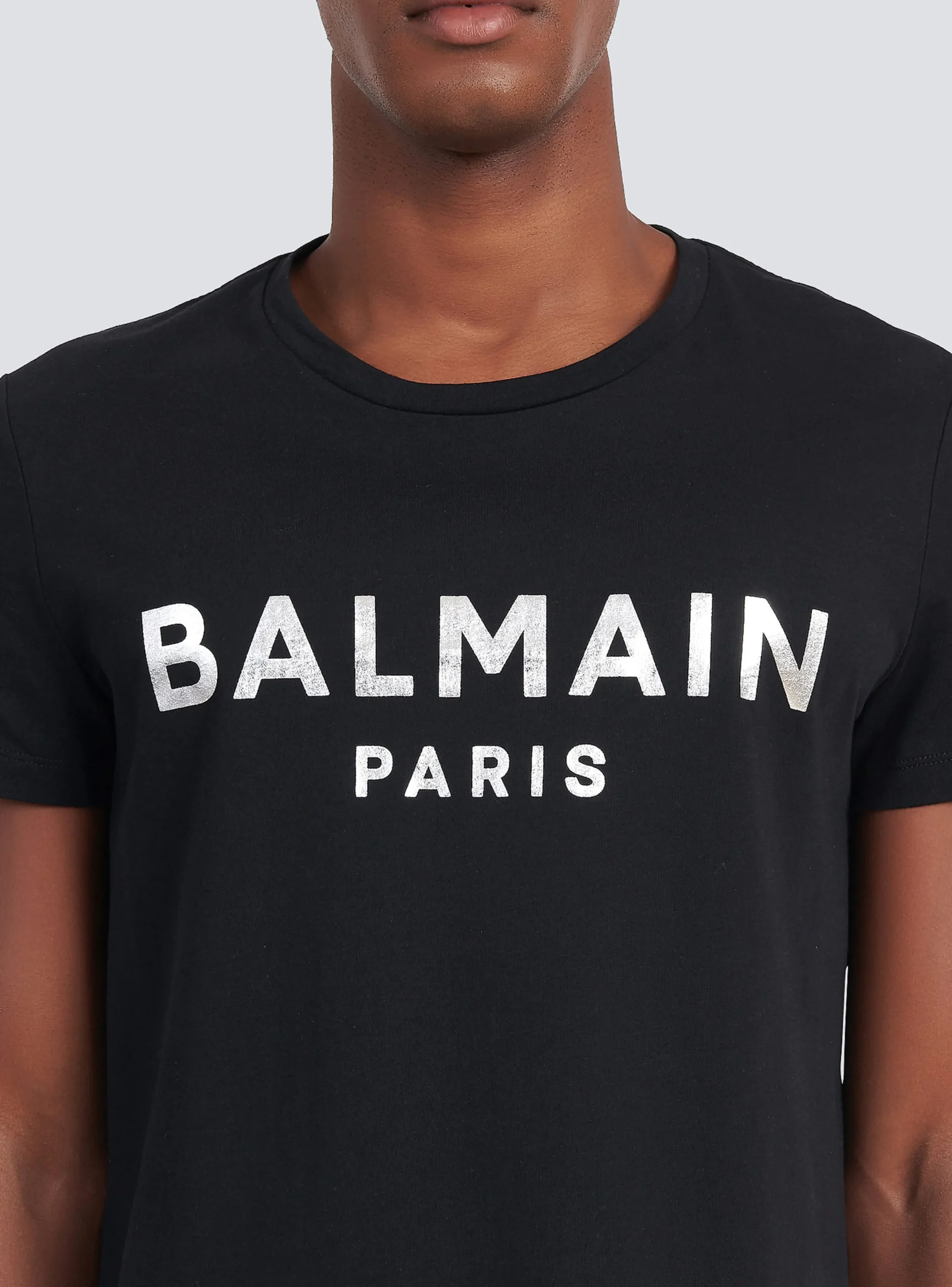 Balmain Eco-designed Cotton T-shirt With Paris Logo Print