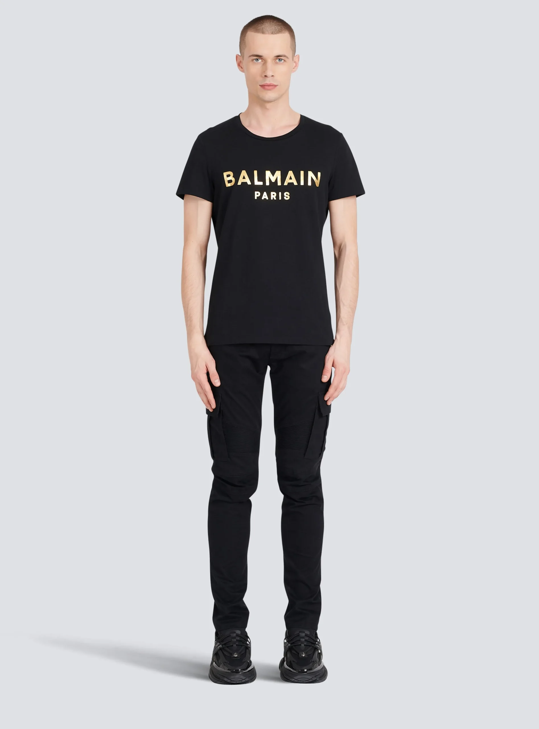 Balmain Eco-designed Cotton T-shirt With Paris Logo Print