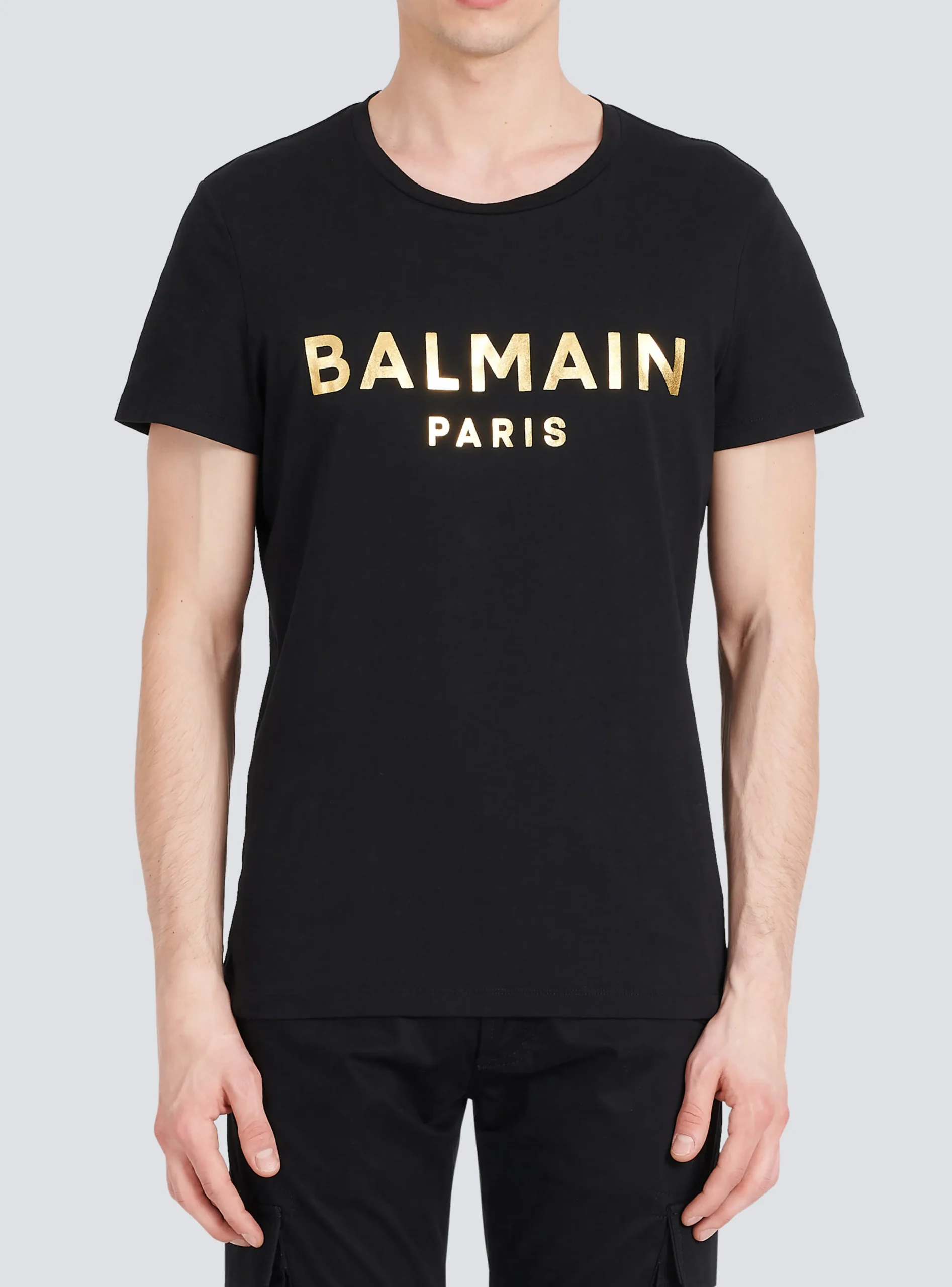 Balmain Eco-designed Cotton T-shirt With Paris Logo Print