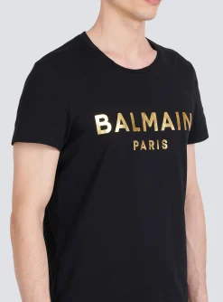 Balmain Eco-designed Cotton T-shirt With Paris Logo Print