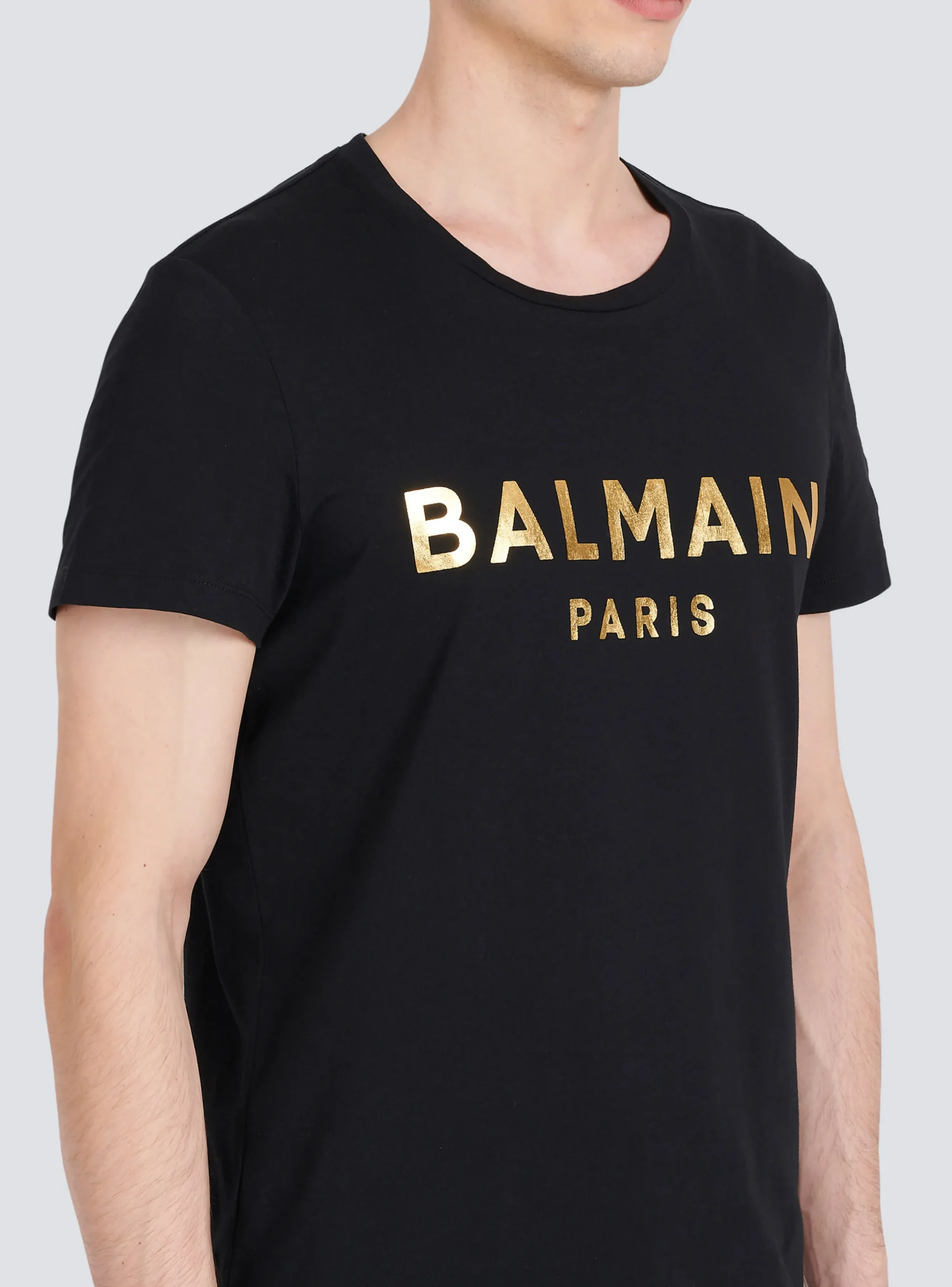 Balmain Eco-designed Cotton T-shirt With Paris Logo Print