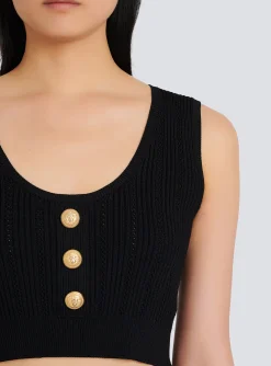 Women Balmain Eco-designed Knit Crop Top