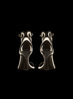 Women Balmain Eden Sandals In Two-tone Leather