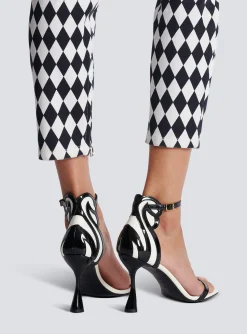 Women Balmain Eden Sandals In Two-tone Leather