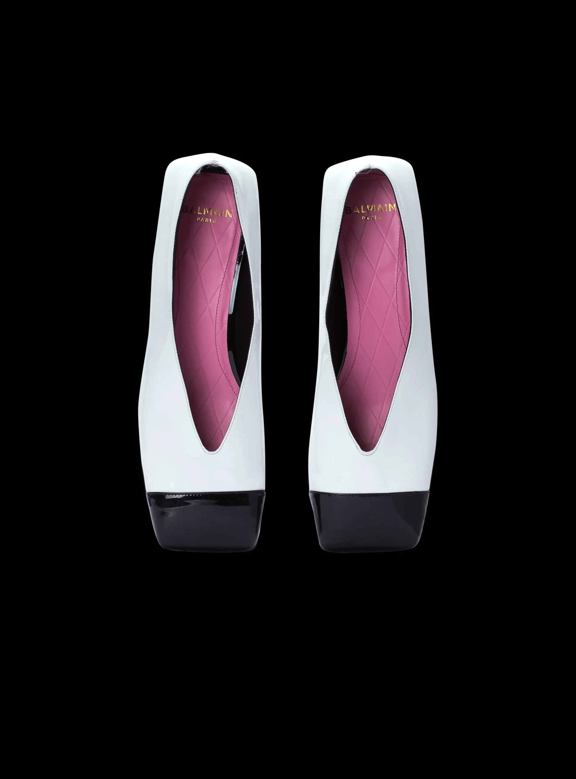 Women Balmain Eden Two-tone Pumps In Lambskin And Patent Leather