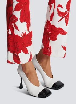 Women Balmain Eden Two-tone Pumps In Lambskin And Patent Leather