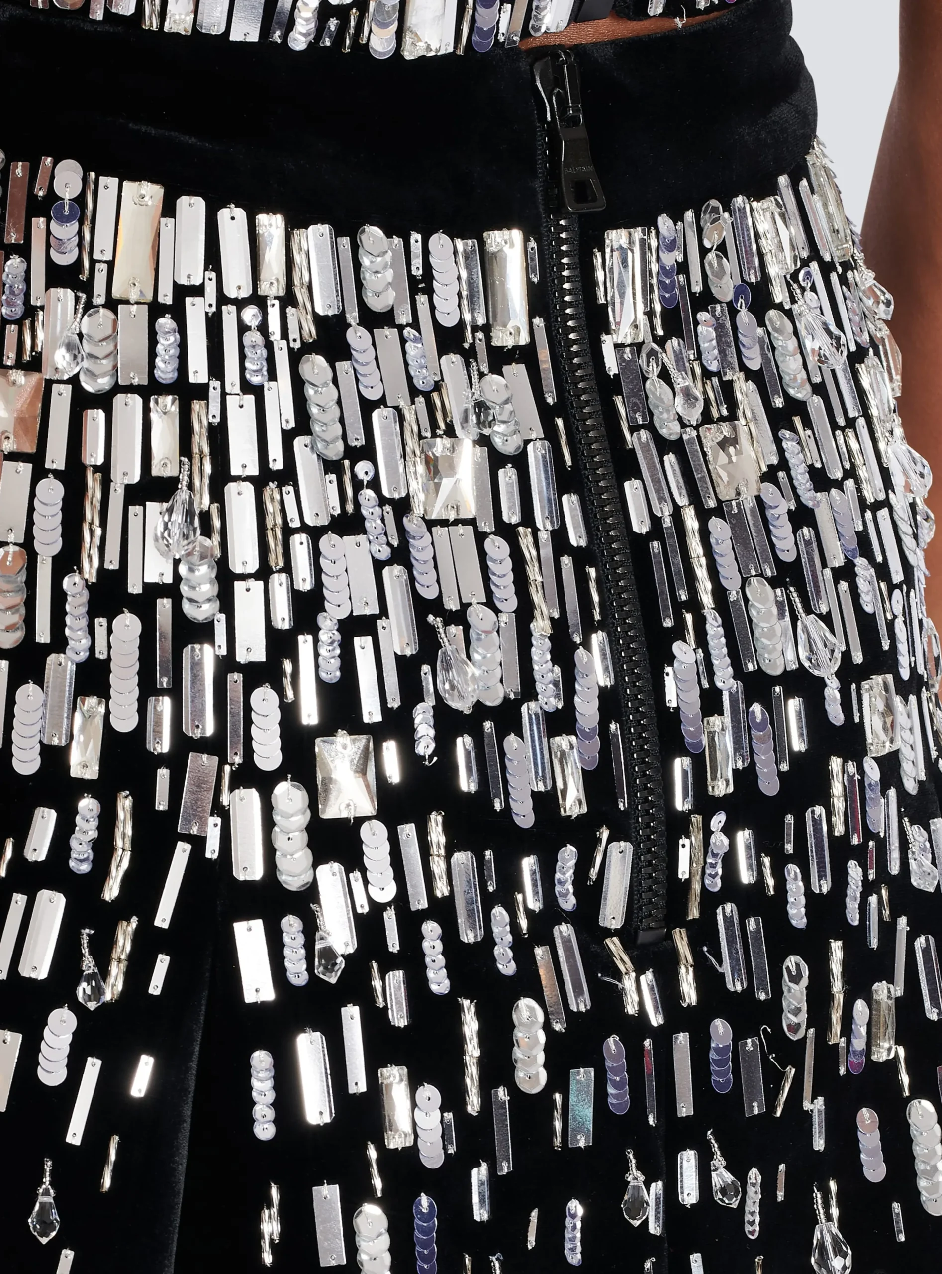 Women Balmain Embellished Skater Skirt