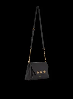 Women Balmain Emblème Flap Grained Calfskin Bag