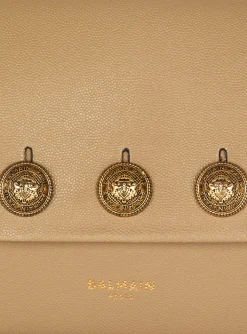Balmain Embl&egrave;me Flap Grained Calfskin Bag