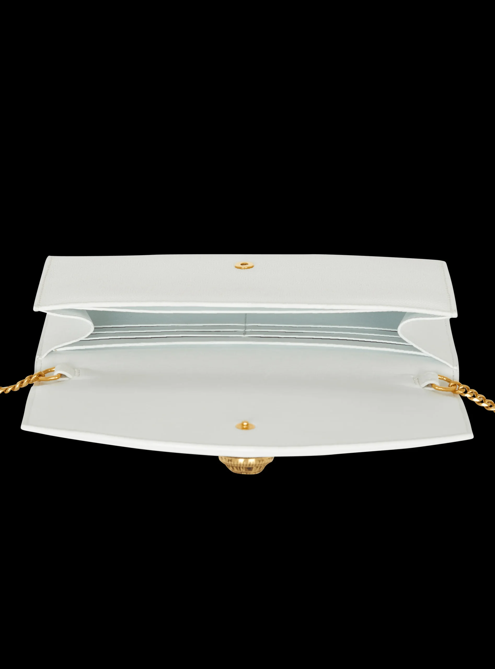 Women Balmain Emblème Grained Calfskin Clutch