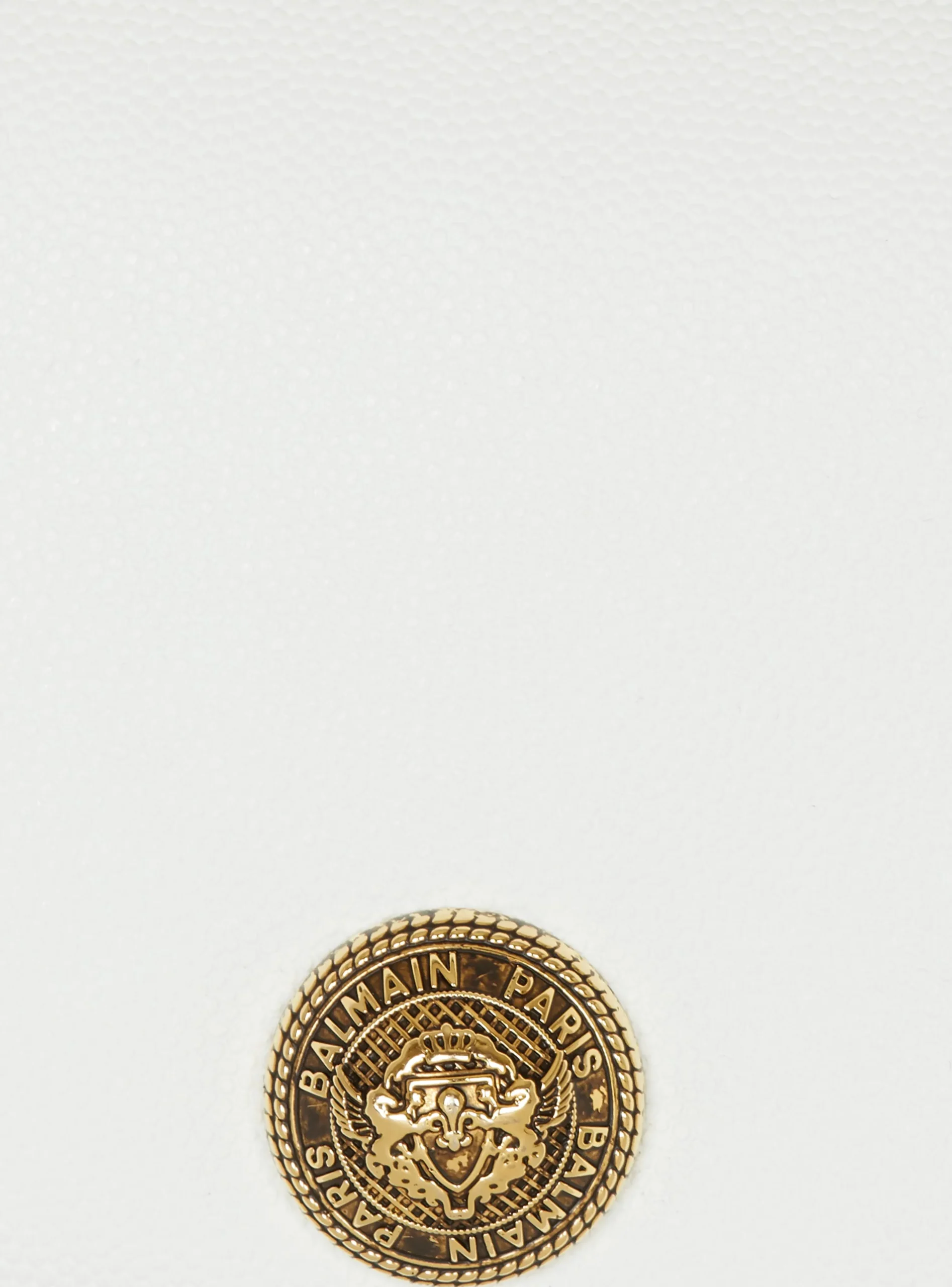 Women Balmain Emblème Grained Calfskin Clutch