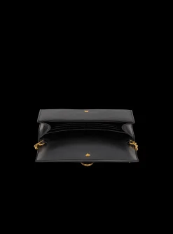 Women Balmain Emblème Grained Calfskin Clutch