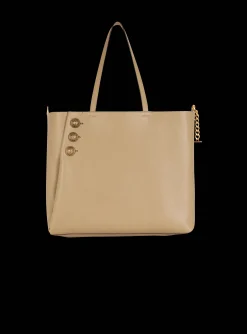 Women Balmain Emblème Grained Calfskin Tote Bag