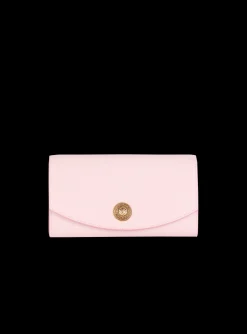 Women Balmain Embl&egrave;me Grained Calfskin Clutch