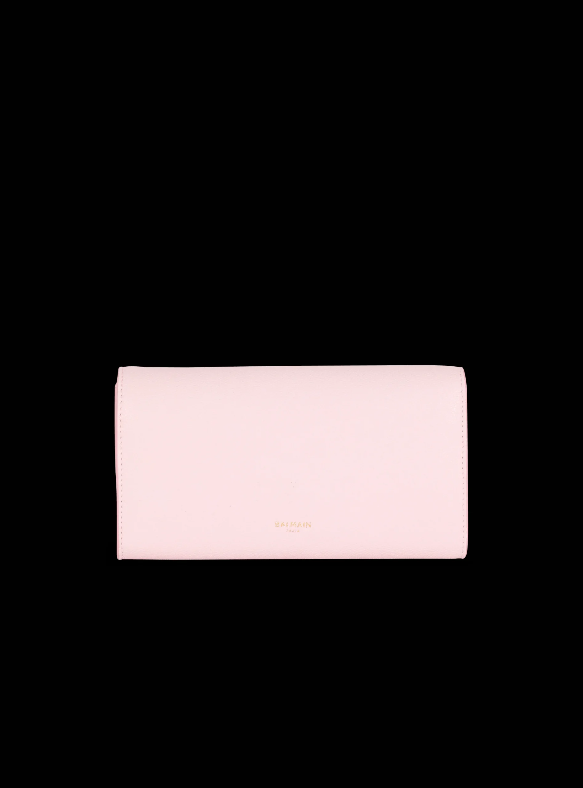 Women Balmain Emblème Grained Calfskin Clutch
