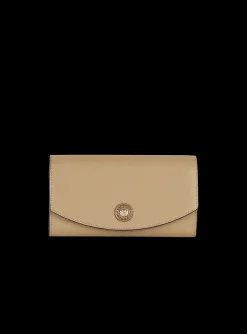 Women Balmain Embl&egrave;me Grained Calfskin Clutch