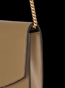 Women Balmain Emblème Grained Calfskin Clutch