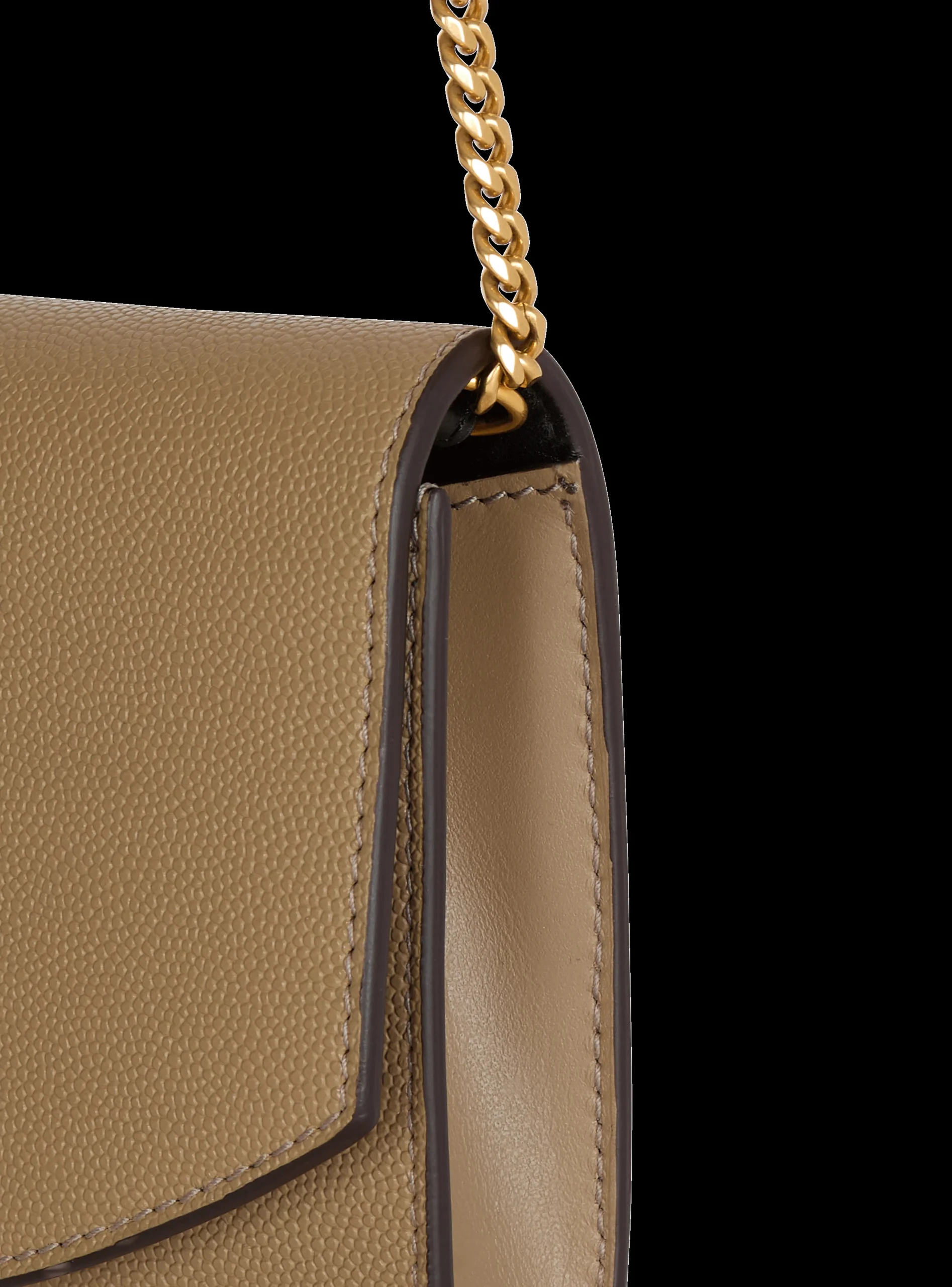 Women Balmain Emblème Grained Calfskin Clutch