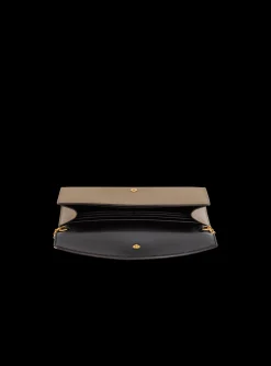 Women Balmain Emblème Grained Calfskin Clutch