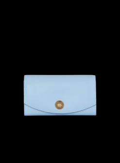 Women Balmain Emblème Grained Calfskin Clutch