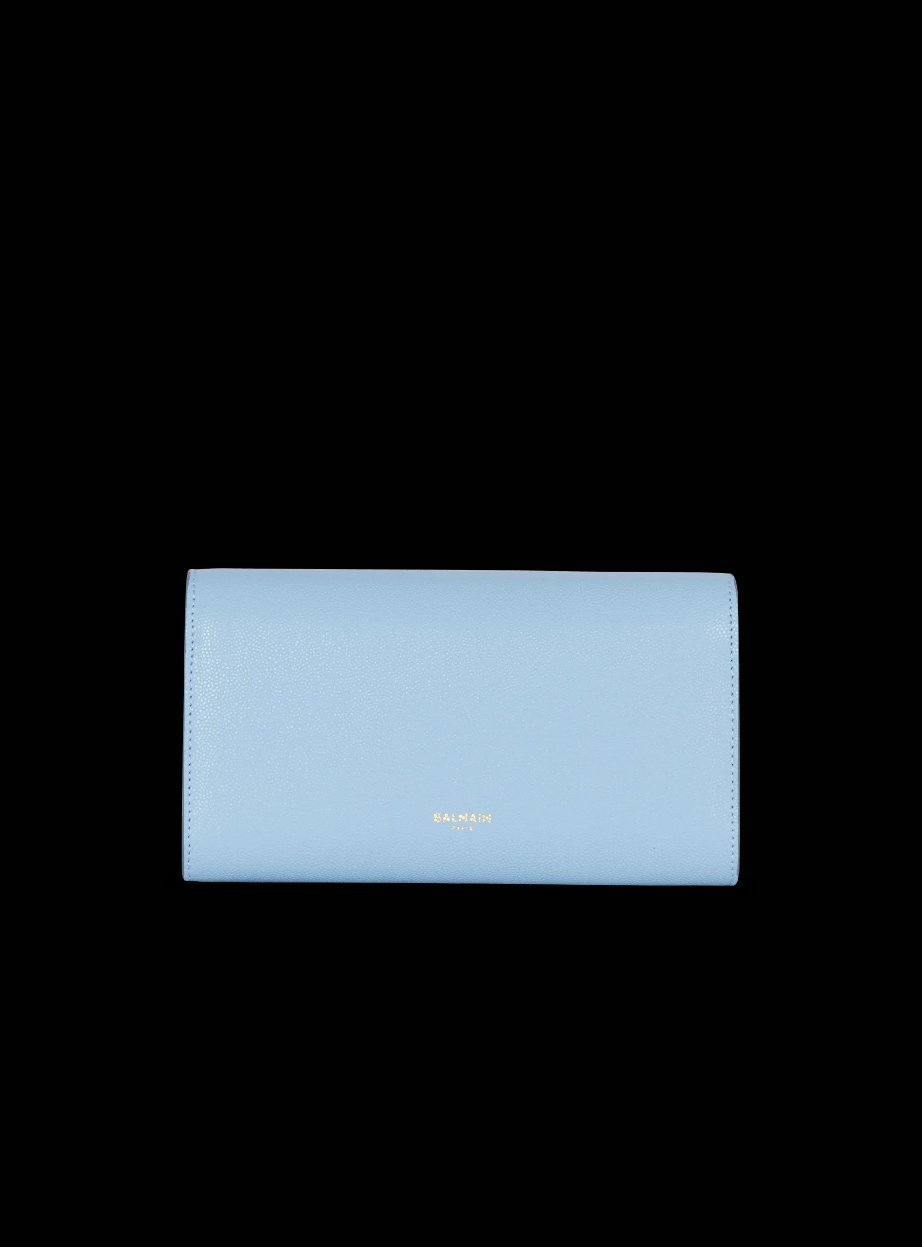 Women Balmain Emblème Grained Calfskin Clutch