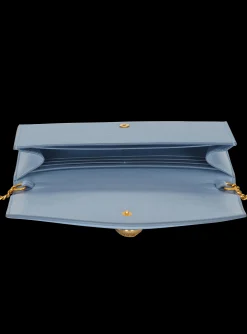 Women Balmain Emblème Grained Calfskin Clutch