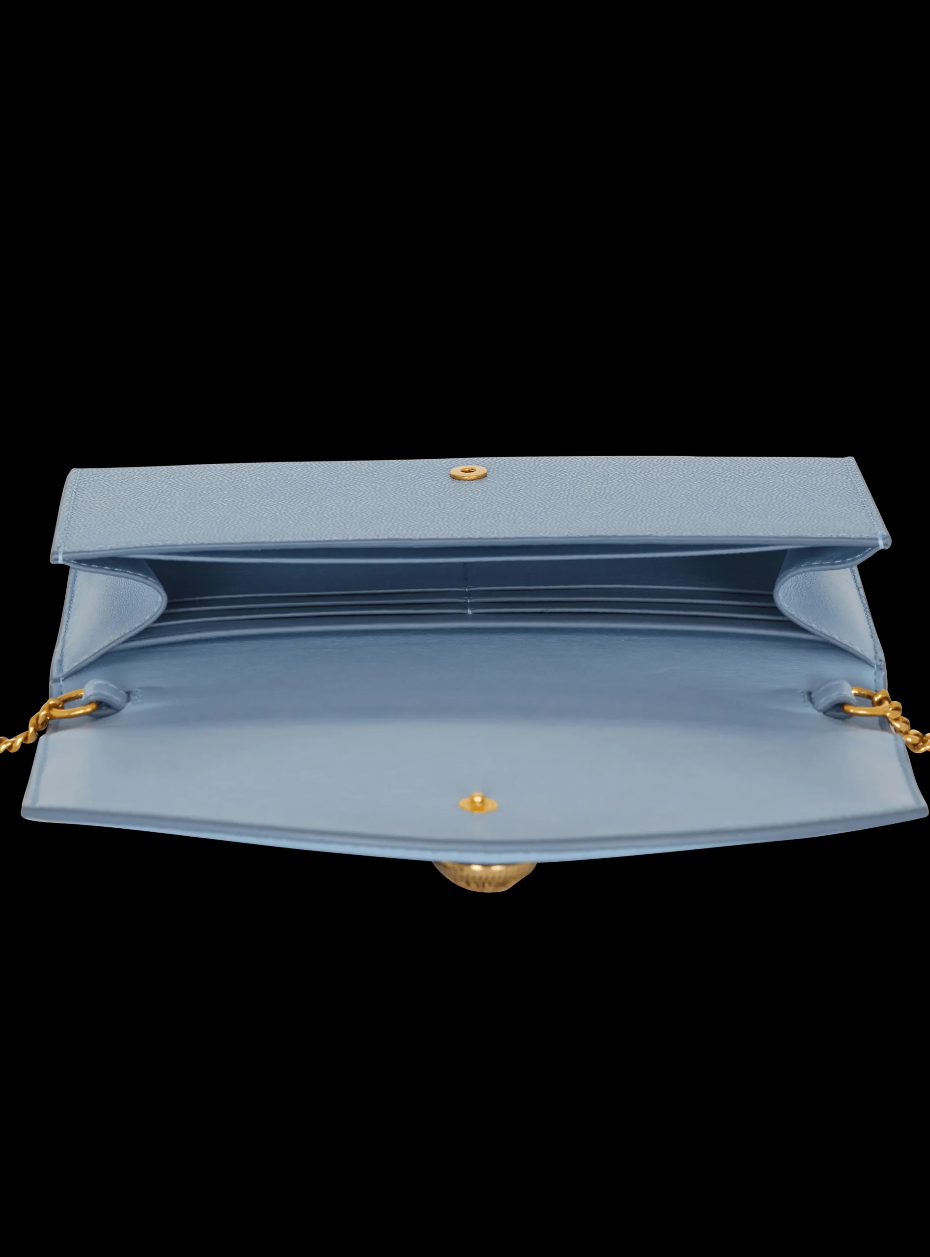 Women Balmain Emblème Grained Calfskin Clutch