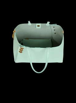 Women Balmain Emblème Grained Calfskin Tote Bag