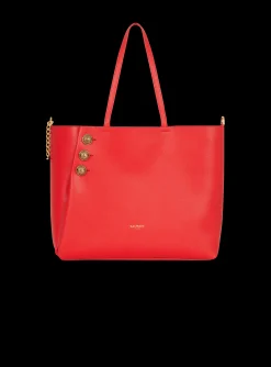 Women Balmain Emblème Grained Leather Tote Bag