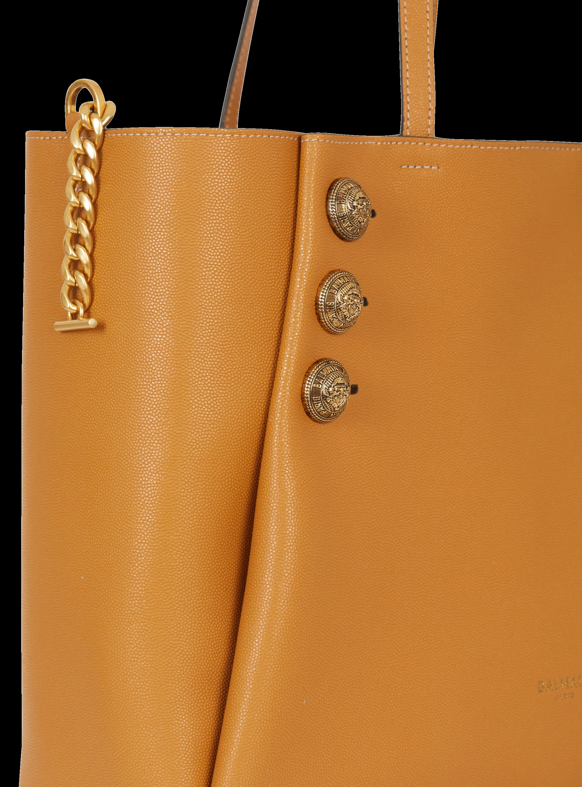 Women Balmain Emblème Grained Leather Tote Bag