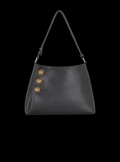 Women Balmain Emblème Handbag In Grained Leather
