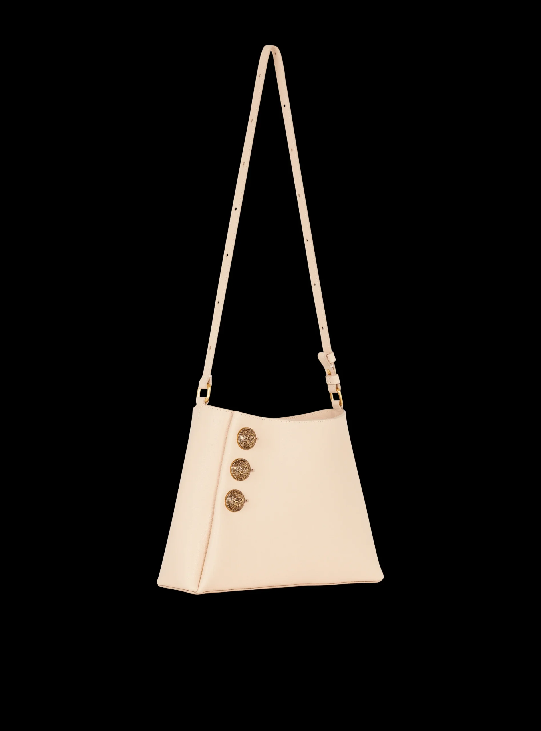 Women Balmain Emblème Handbag In Grained Leather