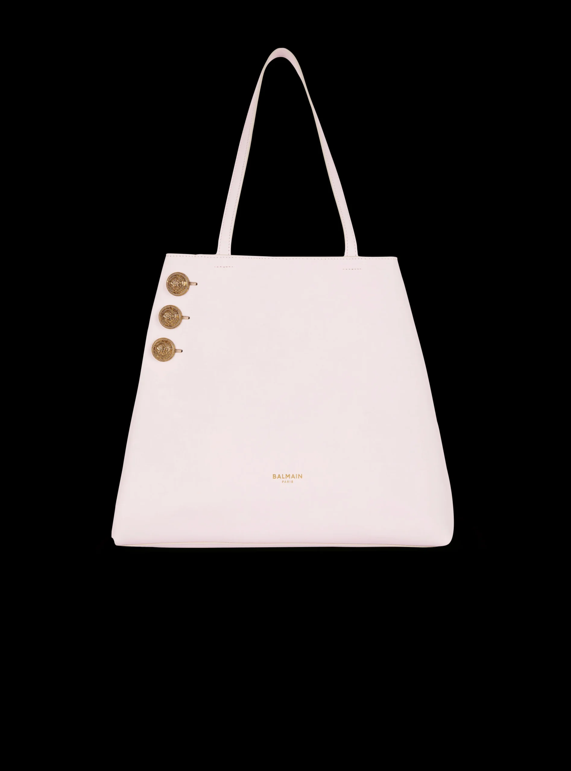 Women Balmain Emblème Leather Tote Bag
