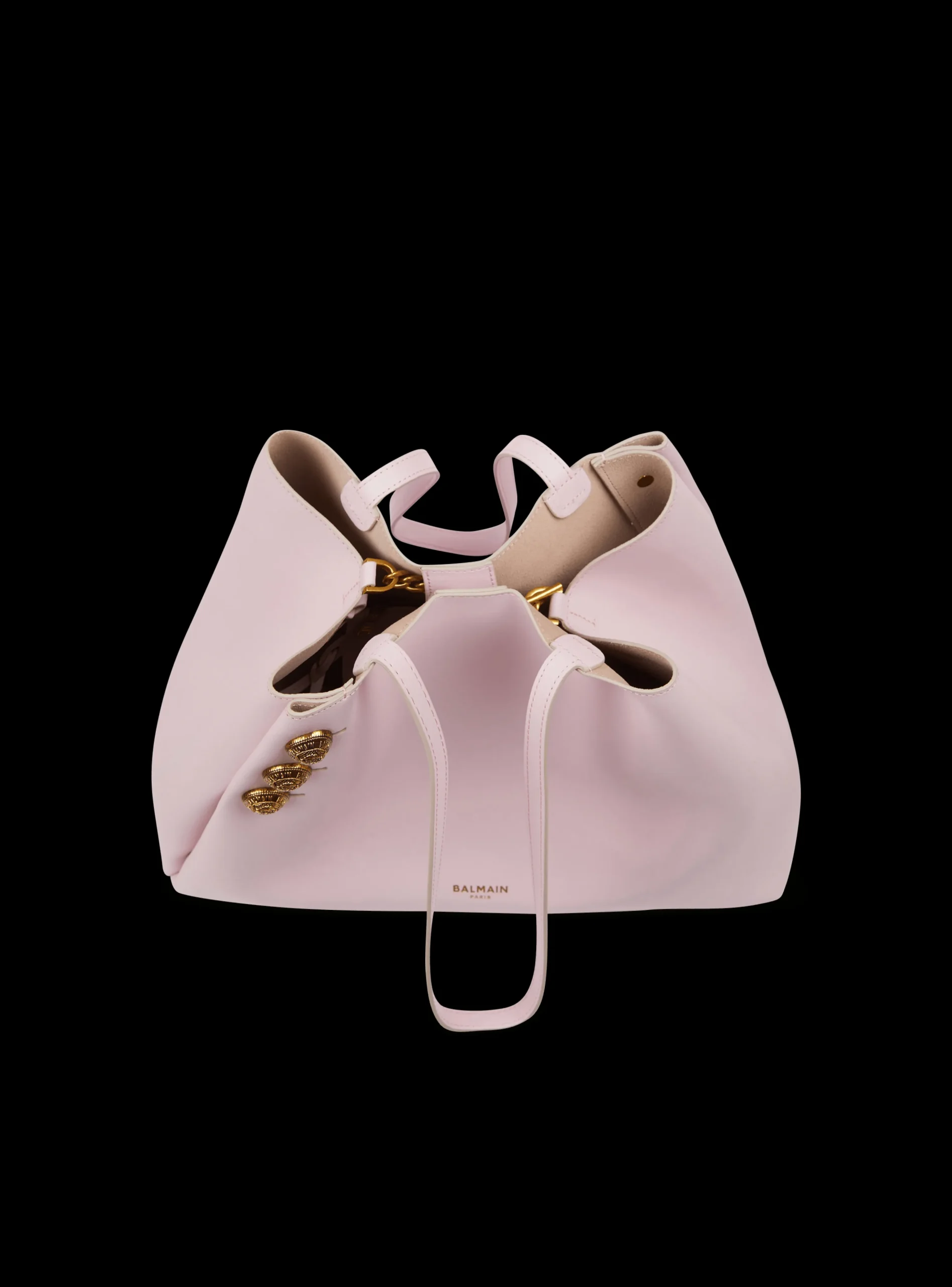 Women Balmain Emblème Leather Tote Bag