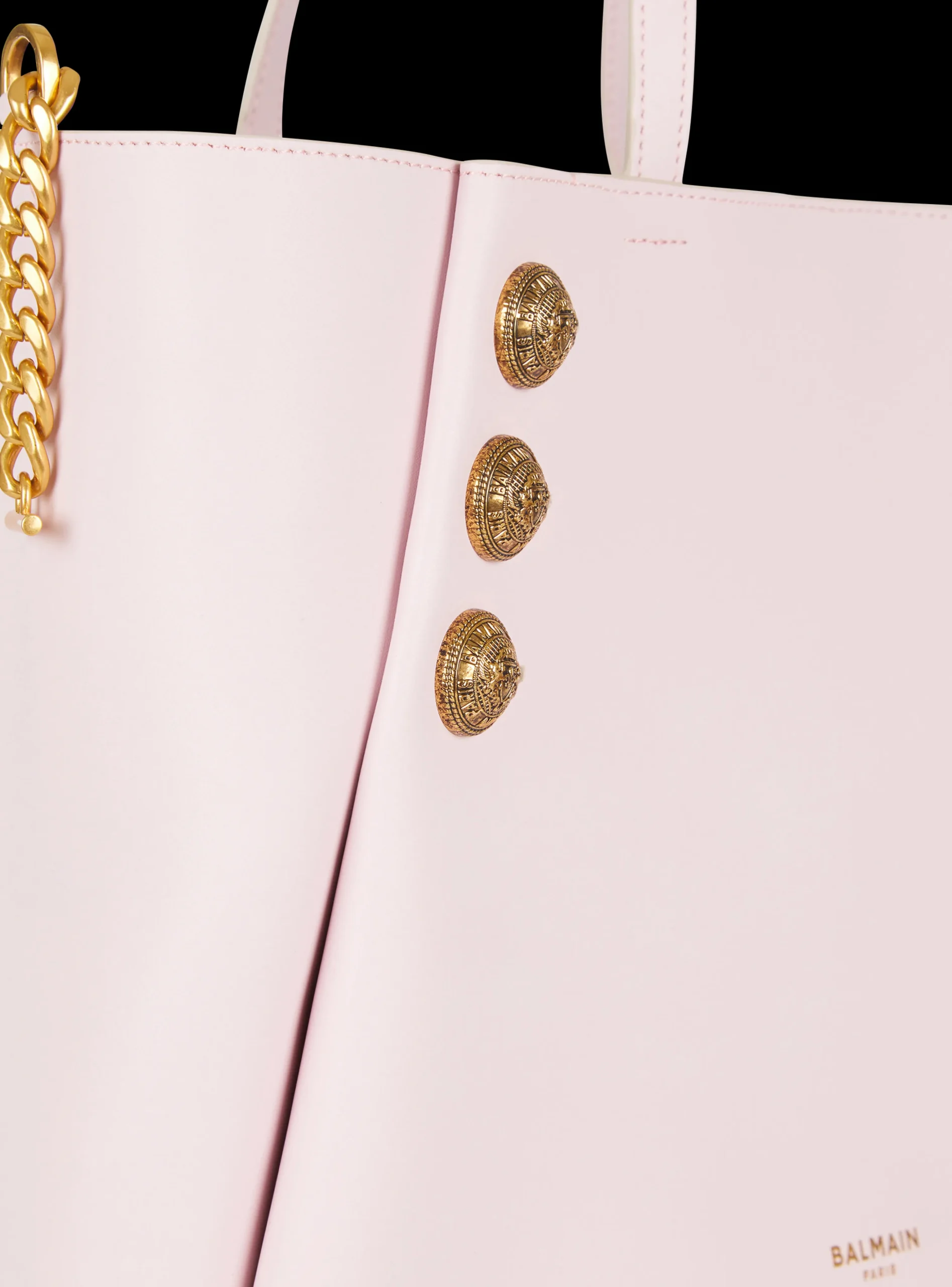 Women Balmain Emblème Leather Tote Bag
