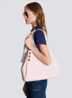 Women Balmain Emblème Leather Tote Bag