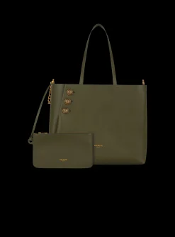 Women Balmain Emblème Leather Tote Bag